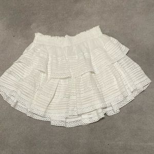 Aerie Rock and Ruffle white mini skirt size M
